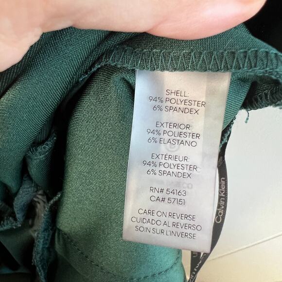 Calvin Klein Emerald Cropped Wide Leg V-Neck Jumpsuit sz 14 - Picture 8 of 10